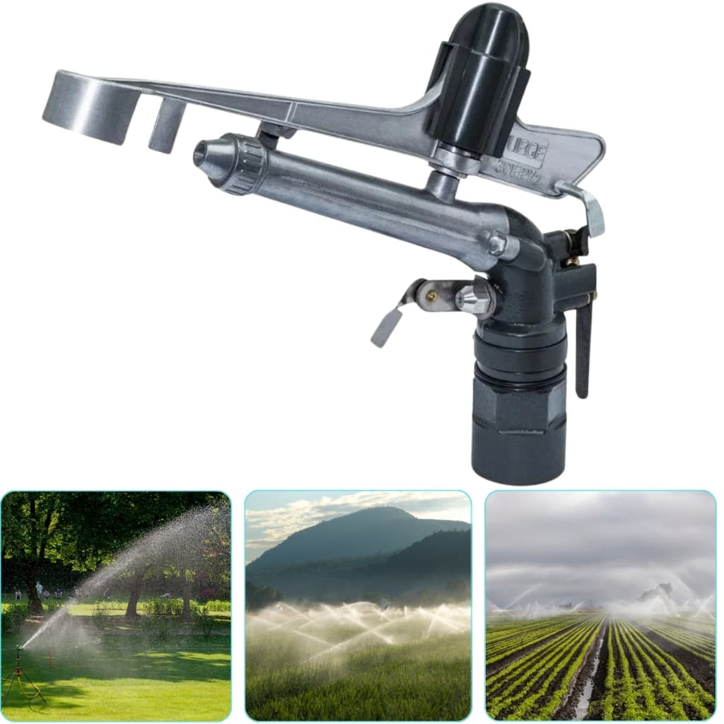 Aspersor Agrícola de Irrigação Profissional Feito em Zamac e conexão em Latão Alcance de 16 a 25 Mts Uso em Grande Áreas