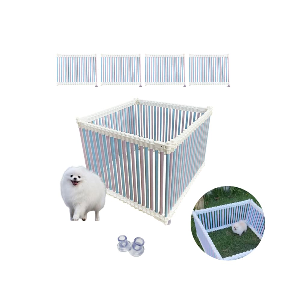 Cercado Luxo Spitz Alemão 4 Lados Rosa Azul Pvc Premium - 40cm x 78cm de comprimento kit com 4 lados