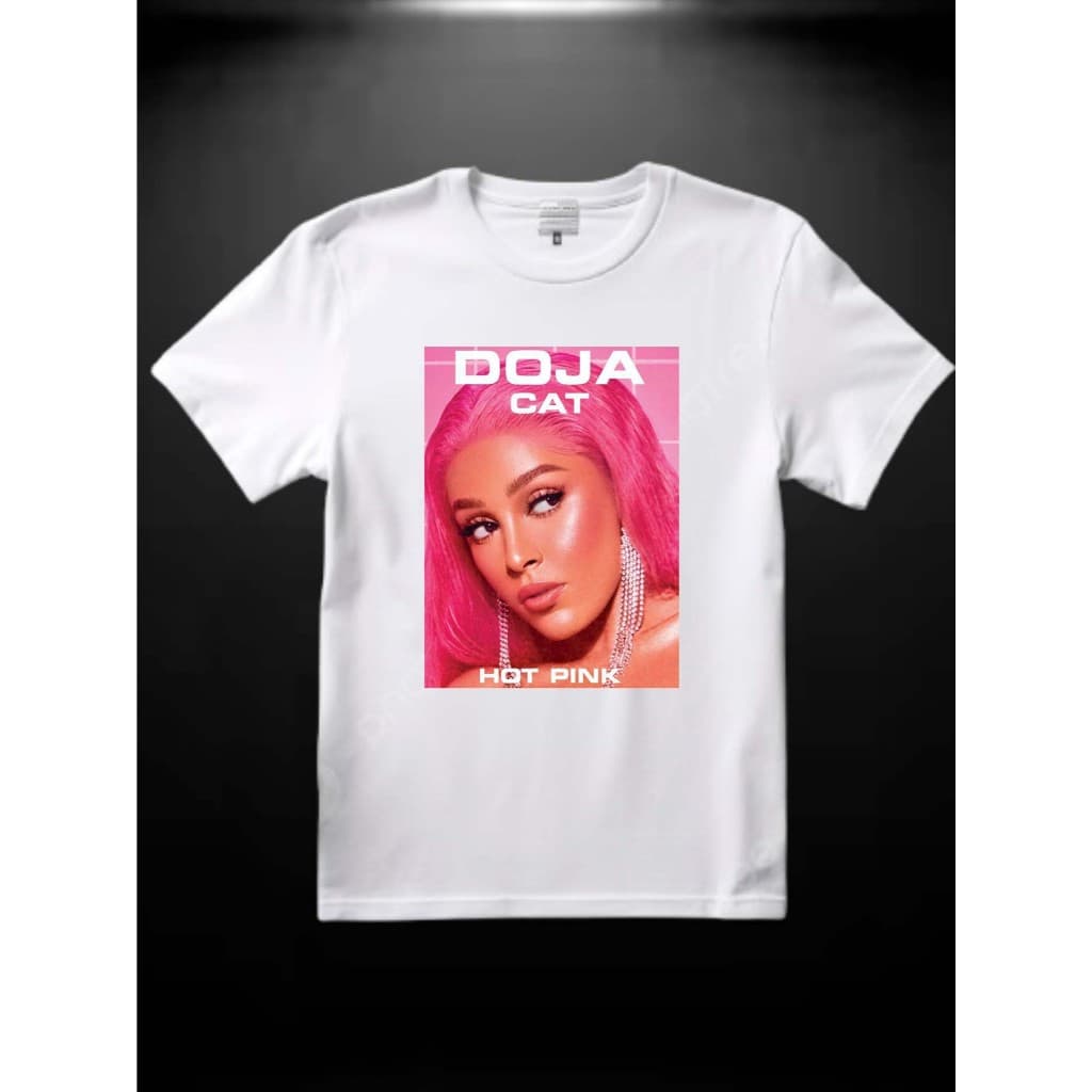 Camiseta 100% poliéster pink Doja Cat | cores vivas | Doja Cat Rapper e cantora