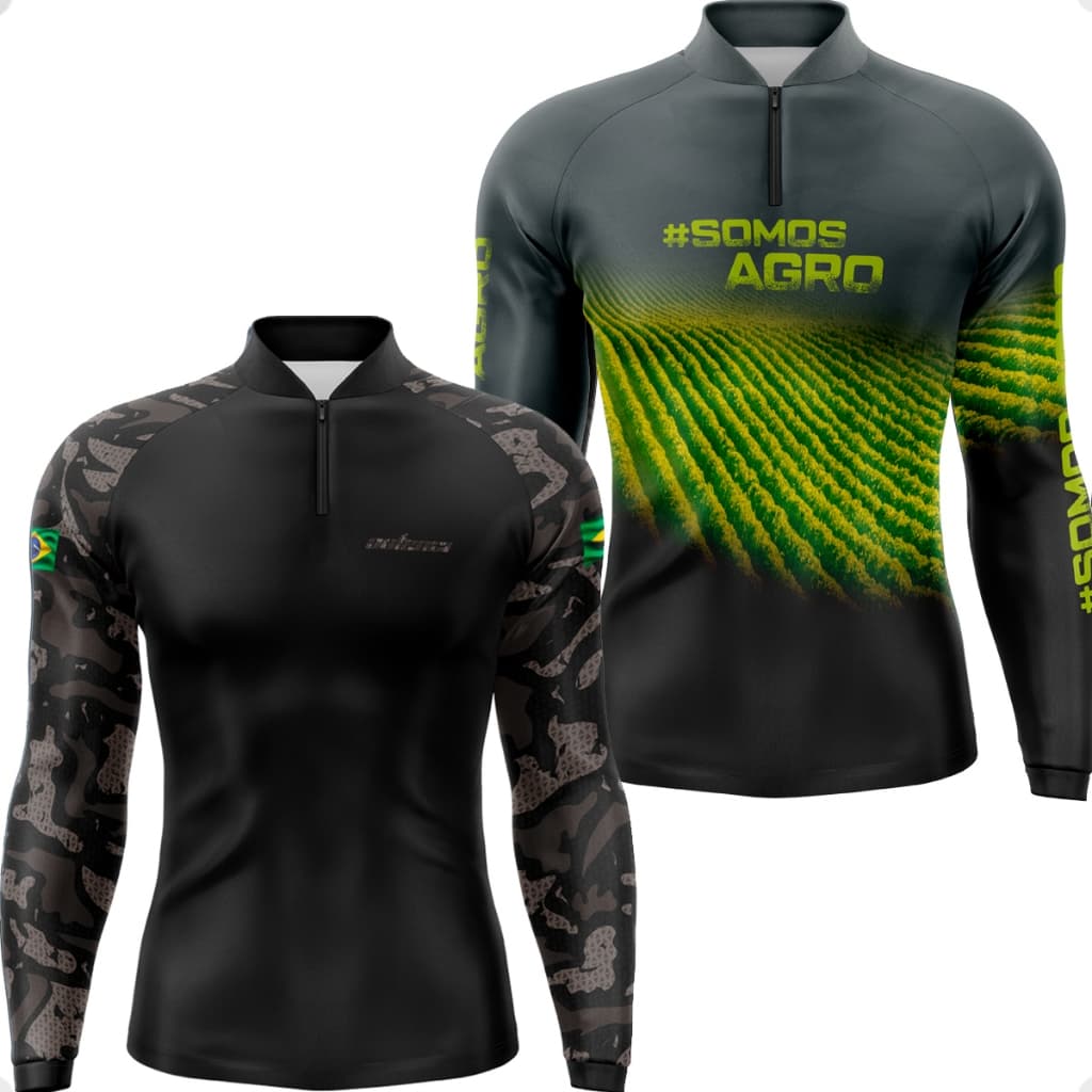 Kit Camisa Agro Tecido Fresco Leve Térmico Proteção Solar 50