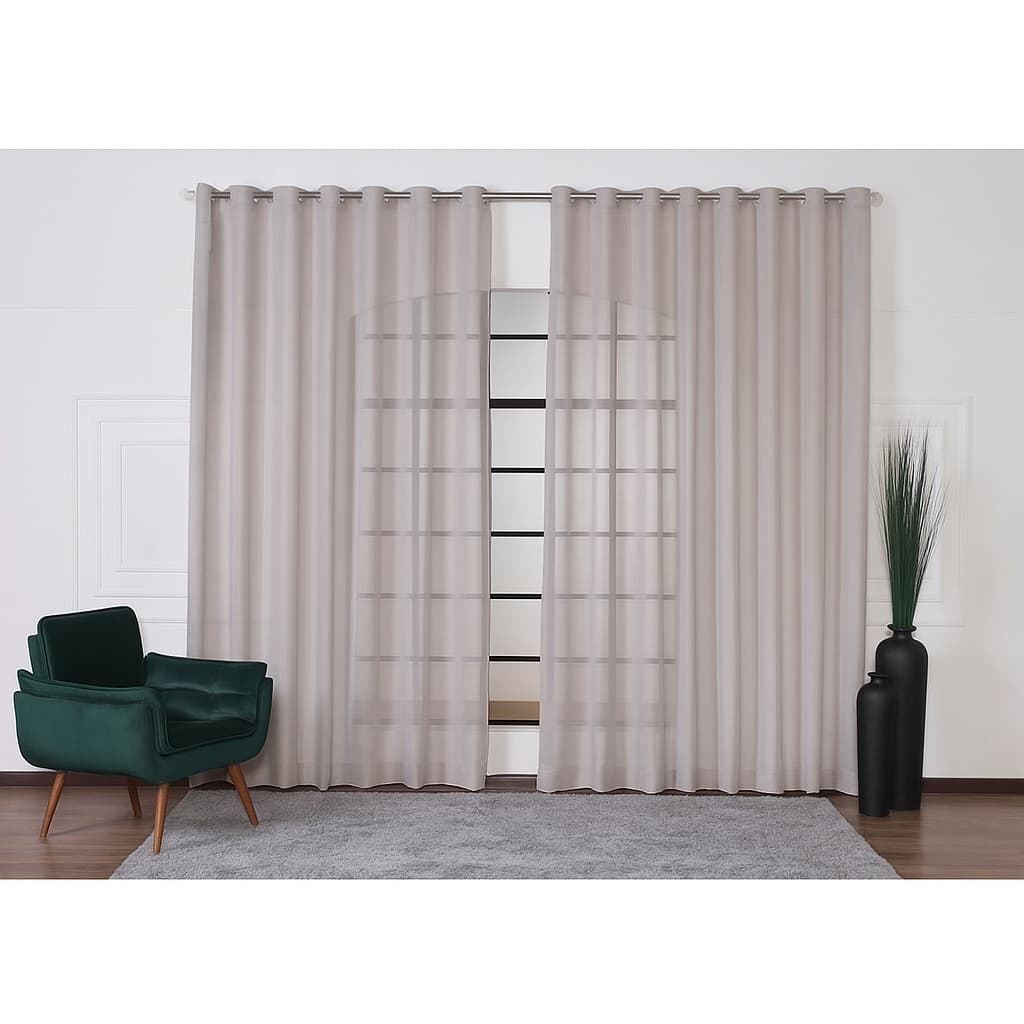 Cortina Linho Quarto e Sala 5,00 x 2,40/ 2,50/ 2,60/ 2,70/ 2,80 Sem Forro