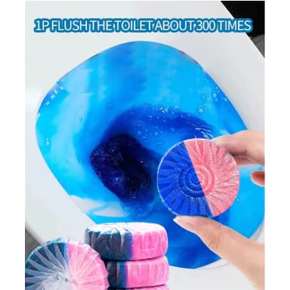 Kit Limpeza de Banheiro Bicolor 4 blocos Limpador de Vaso Sanitário Automático Concentrado