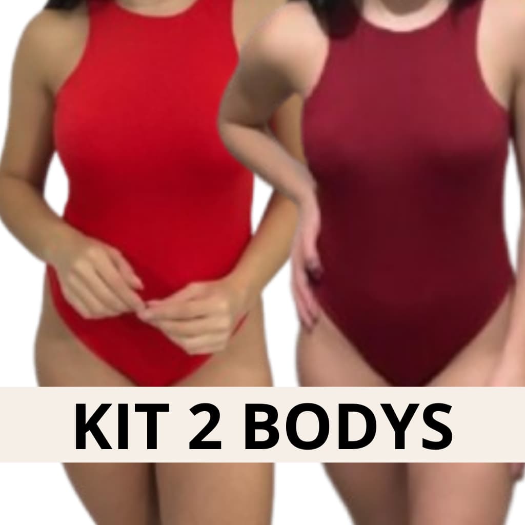 Kit 2 Body Feminino Suplex Tendência Elegante Grossa Alça Blusa Feminina
