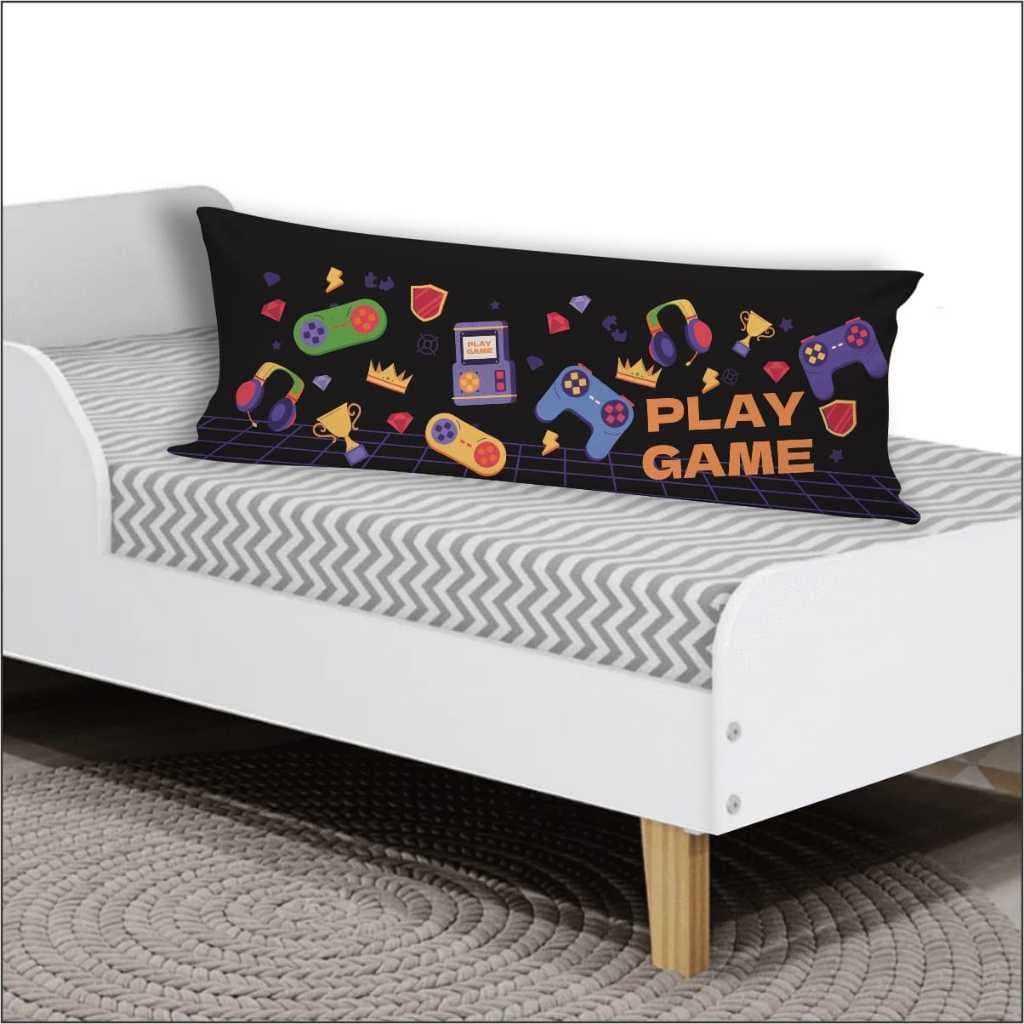 Capa de Travesseiro De Corpo Fronha Xuxinho Personalizada 0.90x0.30cm Quarto Decoração Video Game