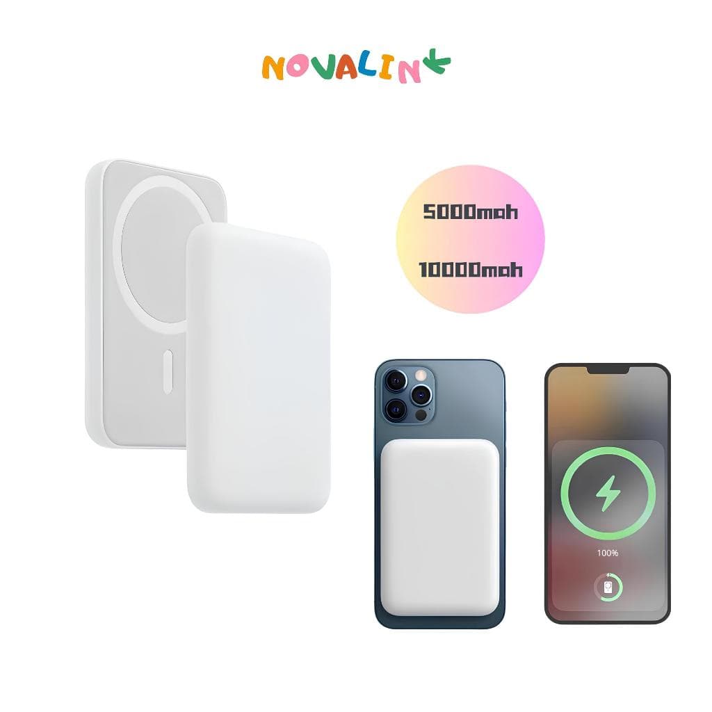 Carregador Portátil Indução para iPhone/Android Sem fio Bateria Carga 5000mAh