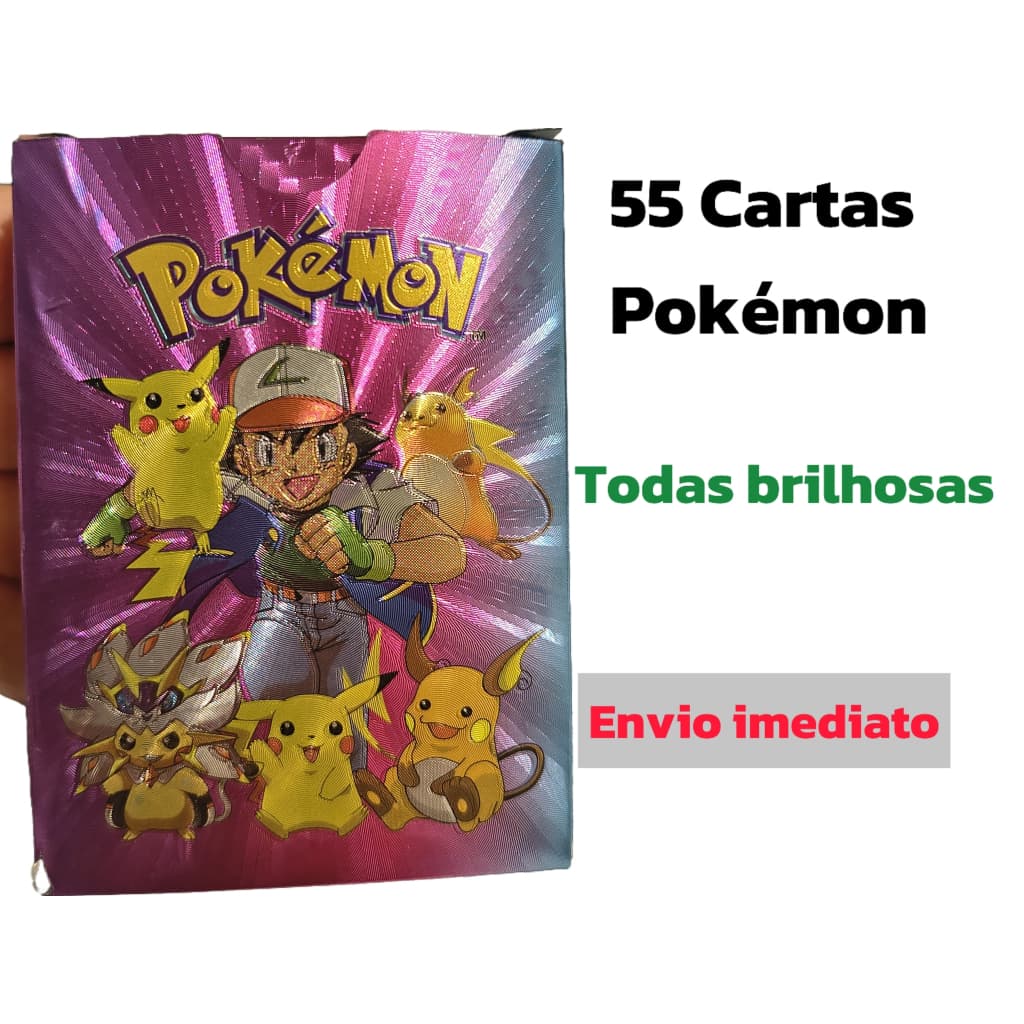 Jogo de Cartas Pokémon - 55 Cartas ou avulsas Brilhantes Colecionáveis
