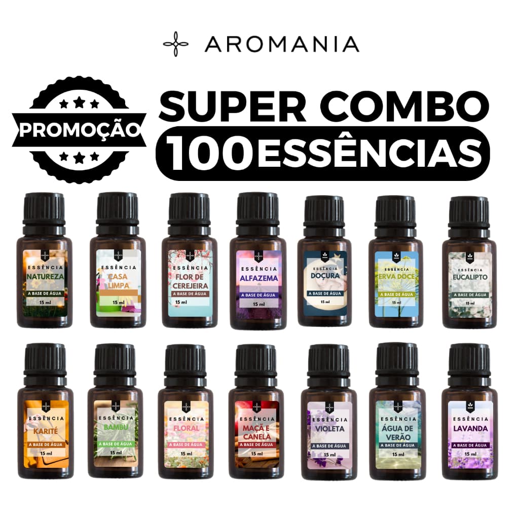 Essências Difusor Elétrico e Umidificador de Ambiente 100 Unidades Fragrâncias Variadas - Atacado