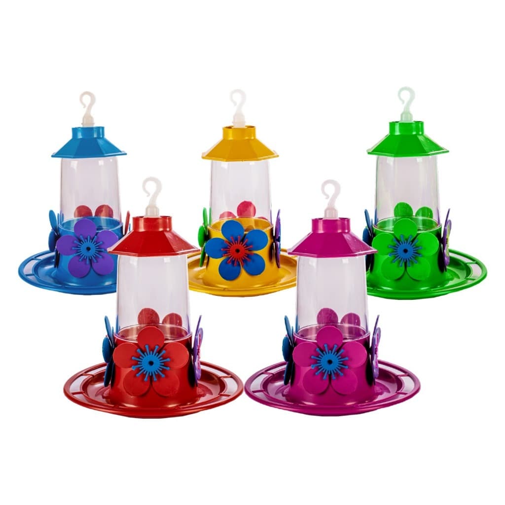 Kit 5 Bebedouro Beija-flor Super luxo Com Poleiro Flor