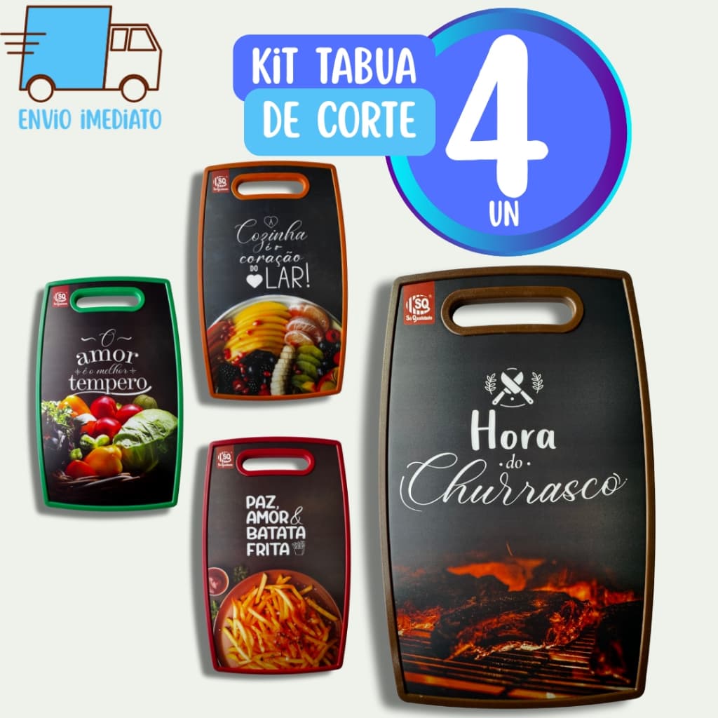 4 Tábuas de Corte Grande de Cozinha para Legumes Comida Carne Salada Para Churrasco Restaurante Casa