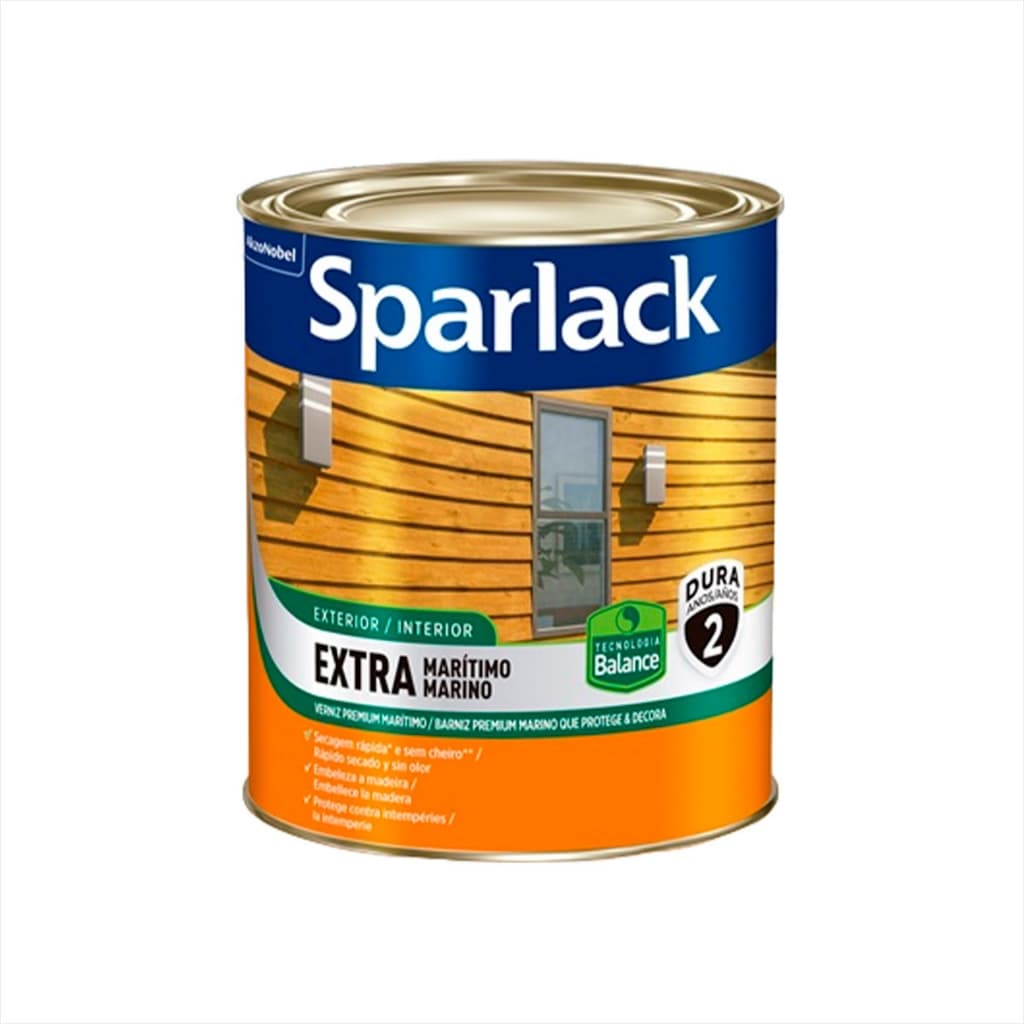 Verniz Extra Marítimo Base Agua Natural Brilhante 900ml Sparlack