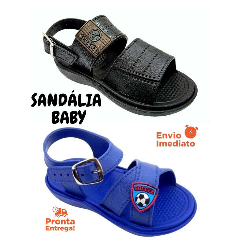 Kit 2 Pares Sandalia Baby Menino Apuana + Sandalia Baby Masculino Foot Confortavel Promoção