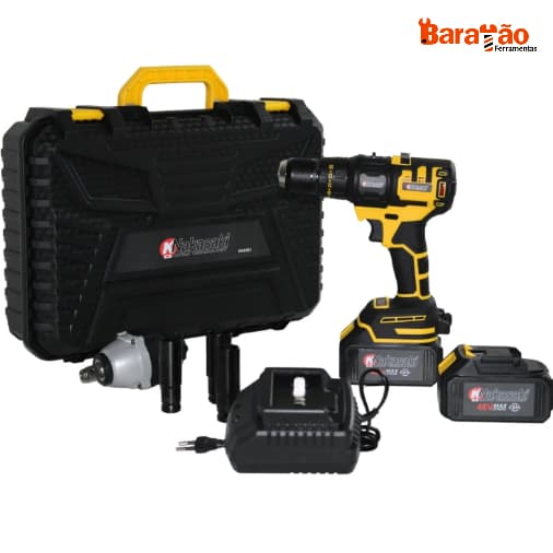 Parafusadeira e Chave de impacto 48v 2 em 1 2 cabeças Nk8001 Nakasaki