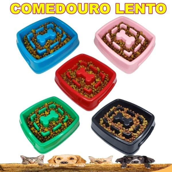 Comedouro Lento Cães Interativo Educador Pet Anti-Stress 1200Ml