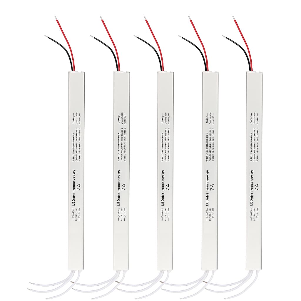 Kit 5 Fontes Slim 12V 7A 48W Bivolt Driver Para Fita LED Perfil Compacto Pronta Entrega