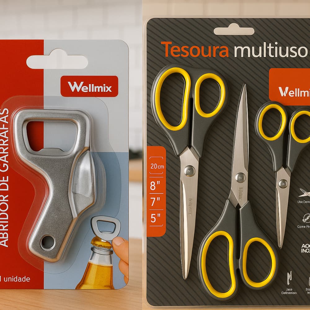 Kit Tesouras e Abridor Em Aço Inox com 3 Diferentes Tamanhos Multiuso Cozinha  Lata E Garrafas 9cm