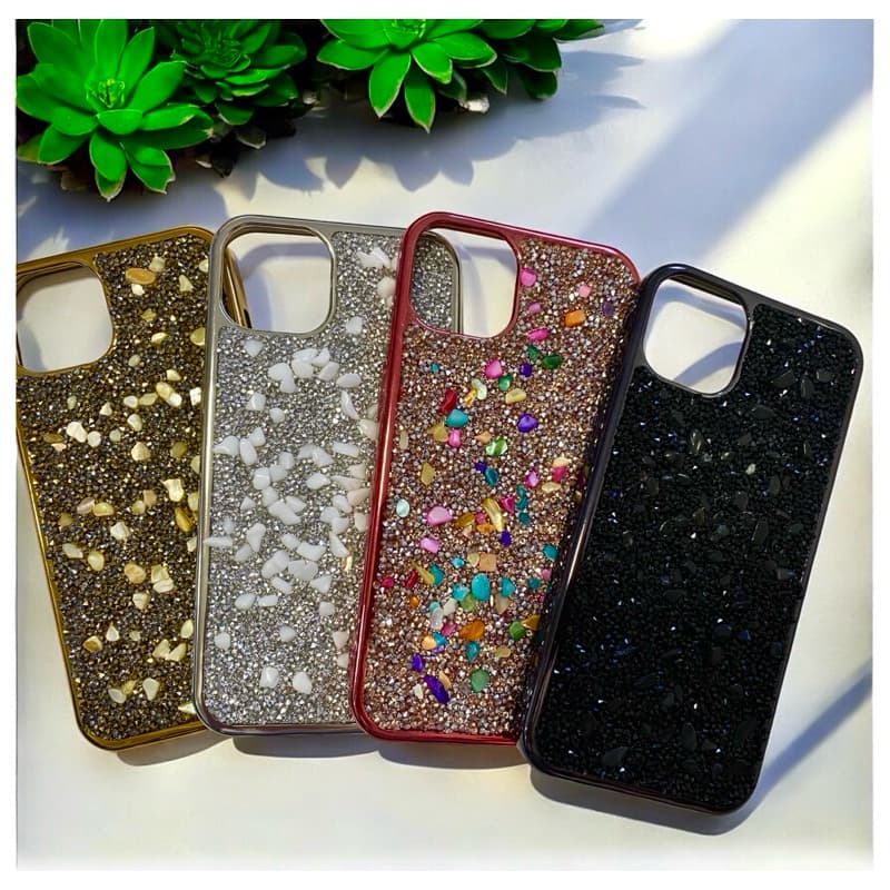 Capa Capinha de Celular Case para IPhone 12 e 13 e Pro Max com Brilho e Pedras