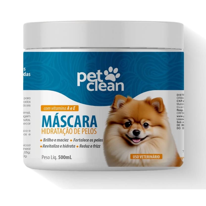 Máscara de Hidratação Revitalizante Condicionador Pet Shop Cachorro e Gato Soft Line Pet Clean 500 g - ENVIO IMEDIATO