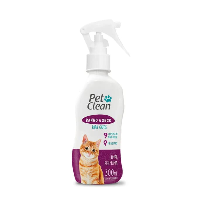Banho a Seco para Gato Shampoo Sem Enxague Pet Clean - 300 ml - Oferta - ENVIO IMEDIATO