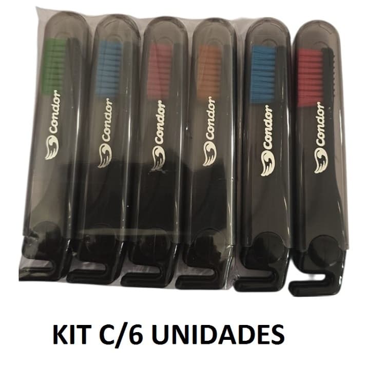 ESCOVA DENTAL TRIP CONDOR BLACK MACIA KIT C/6 UNIDADES