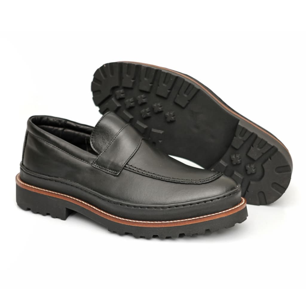 Sapato Masculino Couro Bovino Elegante Macio Solado Tratorado Premium