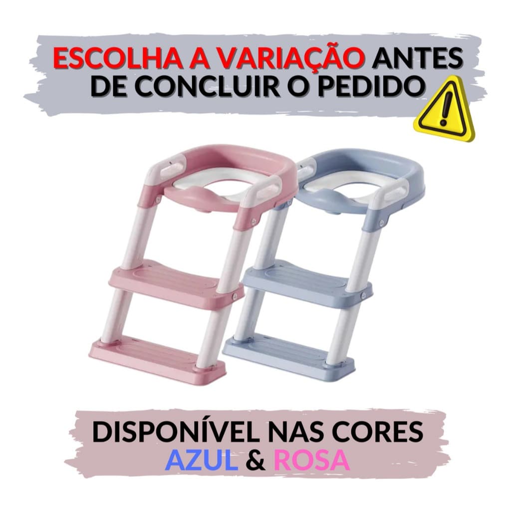 Troninho Redutor Assento Infantil P/ Bebê Sentar Criança Vaso Sanitário Com Escada Desfralde