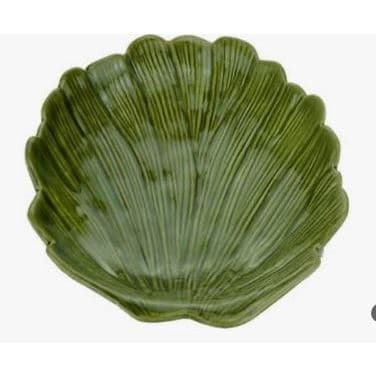 PRATO FOLHA DECORATIVA DE CERAMICA BANANA LEAF VERDE