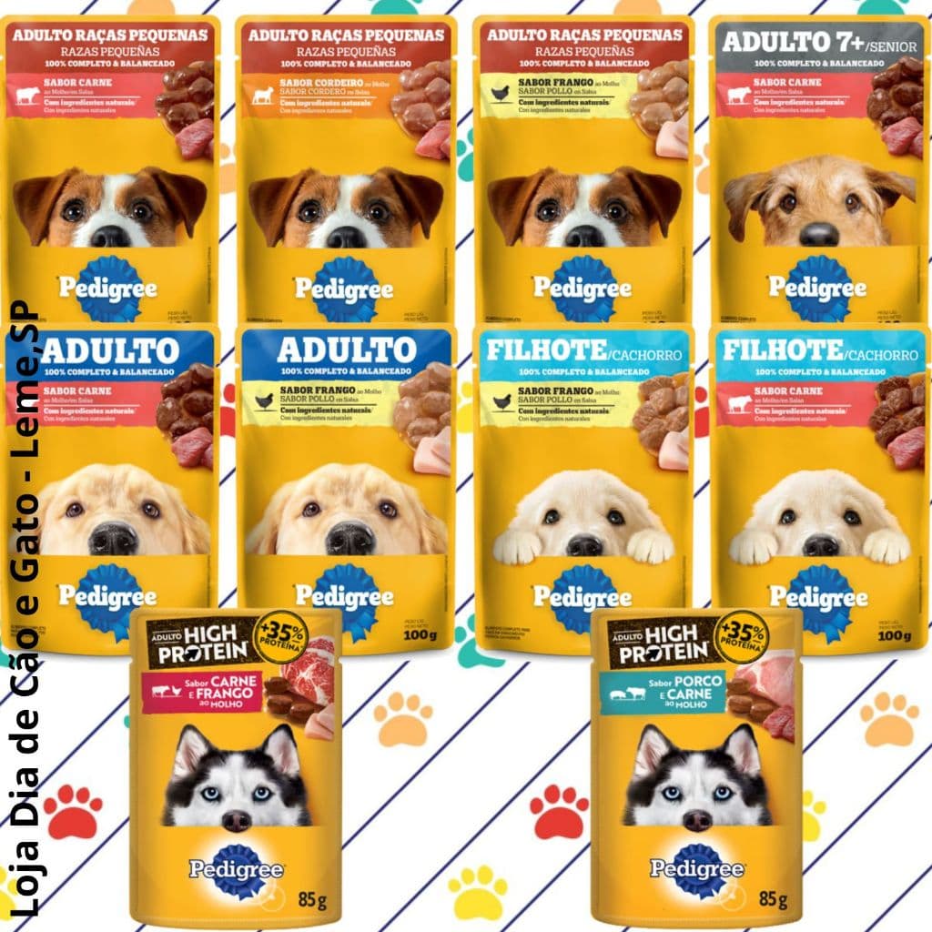 Kit de 10 a 50 Sachês da Pedigree 85g e 100g - Comida Umida para cachorro
