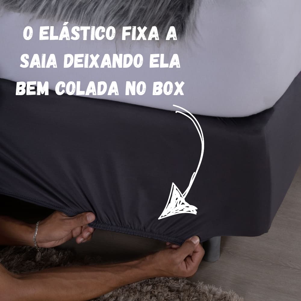 Saia Box Coladinha Para Cama Casal Padrão Malha Gel  PROMOÇÃO