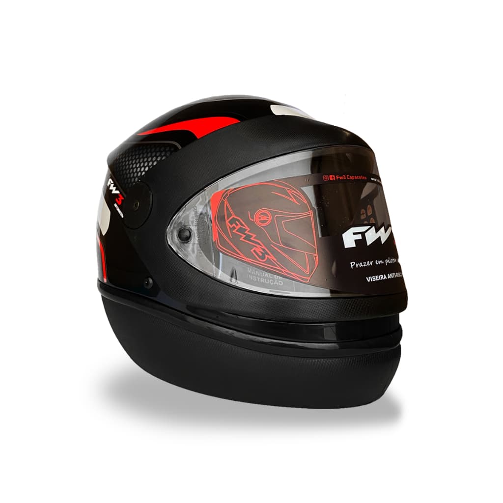 Capacete Automatic Ad Fechado Fw3 Narigueira e Viseira Cristal Cores