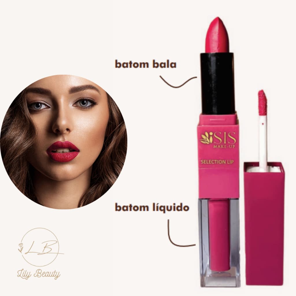 Batom Duplo Selection Lip - Liquido / Bala - Isis