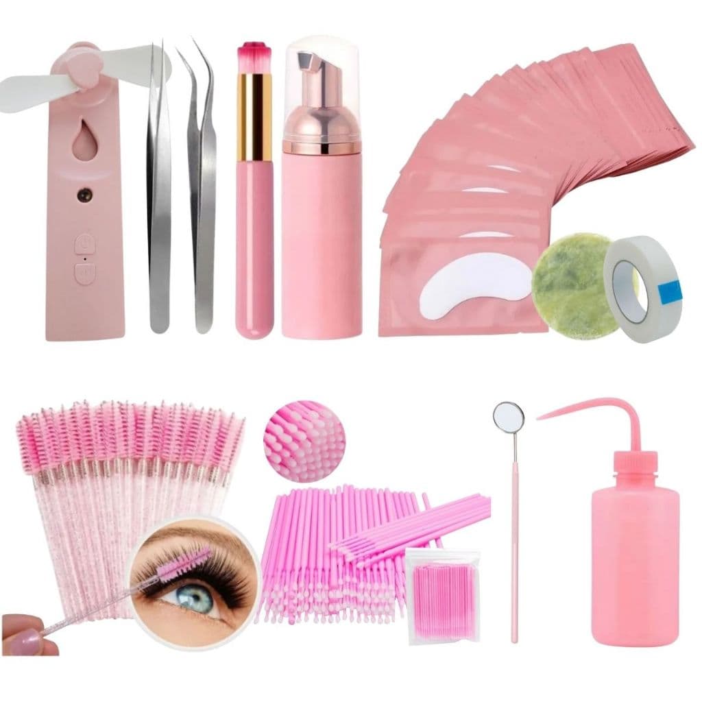 Kit Profissional para Extensão de Cílios Lash Designer com Nano Ventilador Pinças e Acessórios