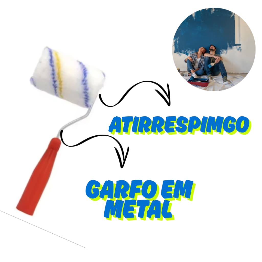 Rolo De Pintura 4"|10CM Antirrespingo Fácil Manuseio