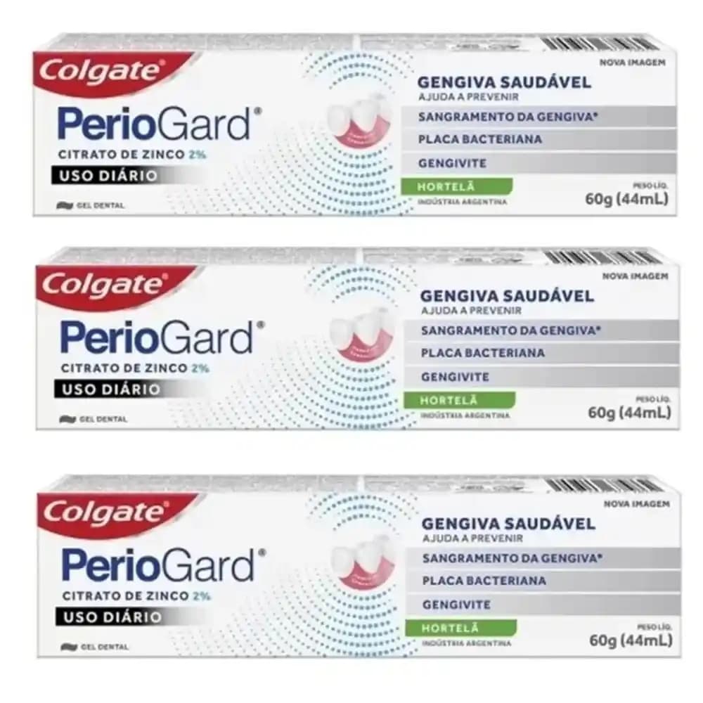 Kit 3 Cremes Dentais Colgate Periogard Hortelã 60g