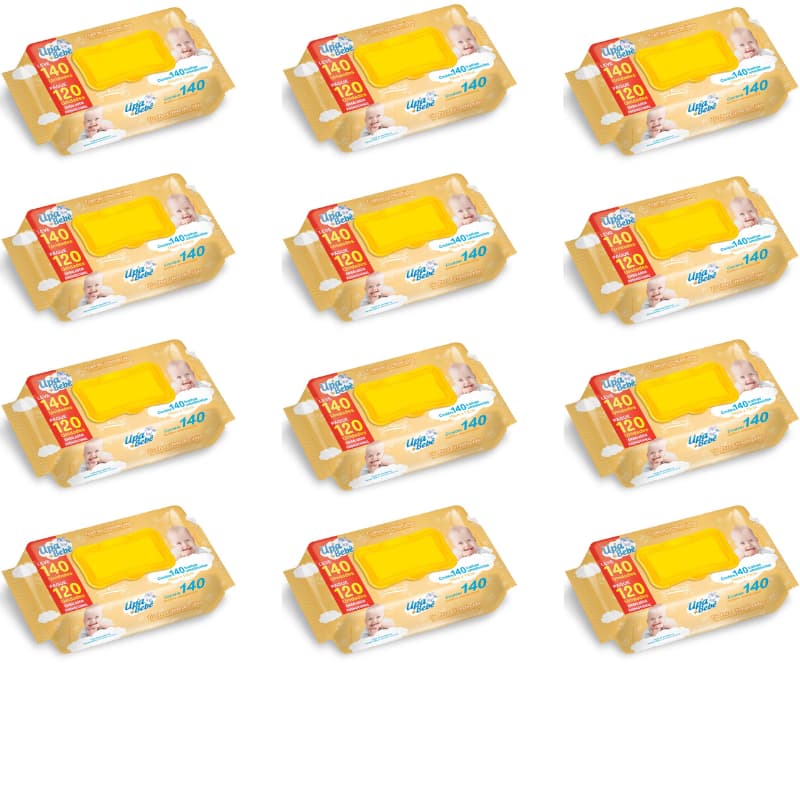 Toalha Umedecidas Upa Bebê c/140 toalhas kit 12 unidades