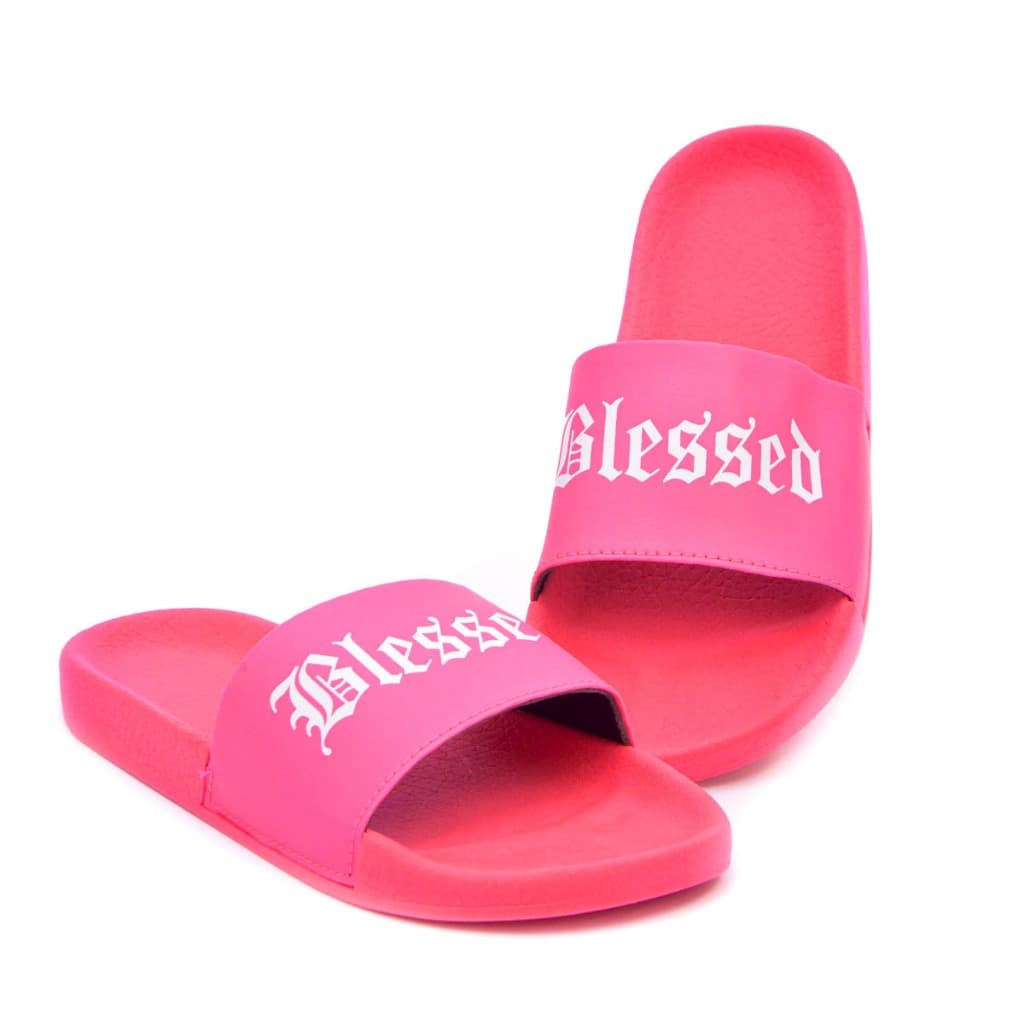 Chinelo Slide Feminino Blessed Confortável Estilo Casual, Leve, Macio, Ideal Para o Dia a Dia