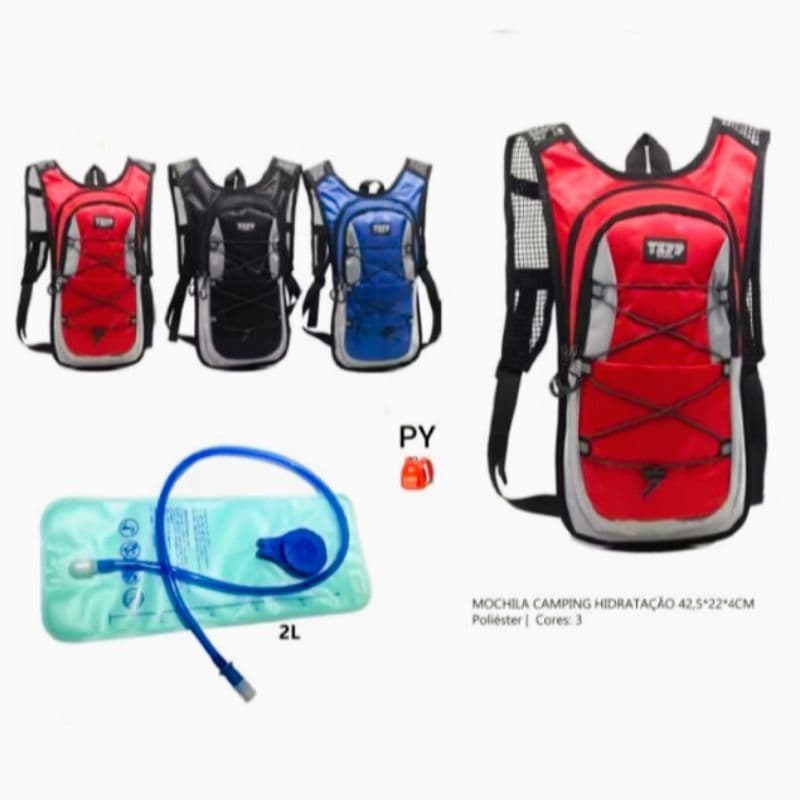 Mochila Hidratação Refil 2L Camping Corrida Passeios Trilha Reforçada Impermeável MC3018
