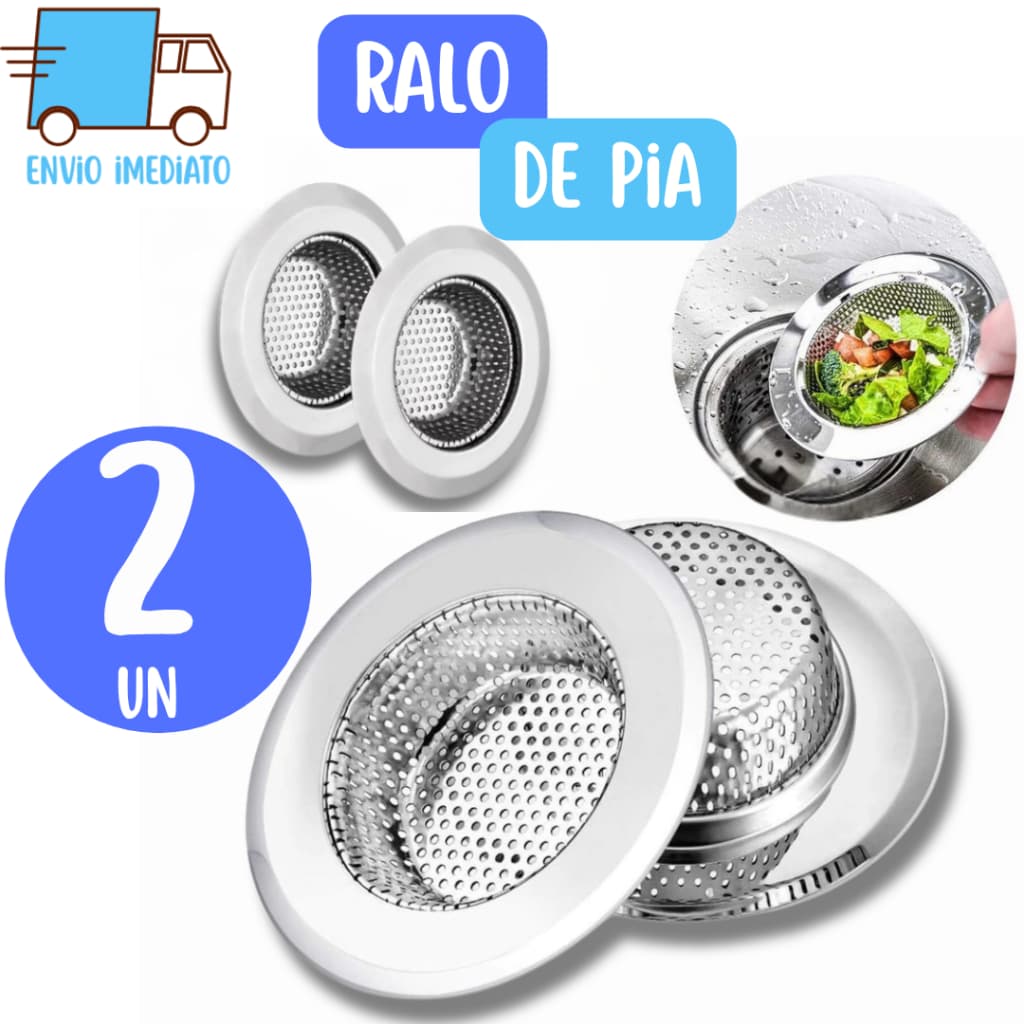 Kit 2 Ralo Ralinho de Pia Inox Ralo de 9cm  para Válvula Americana  Tipo Japonês para Casa