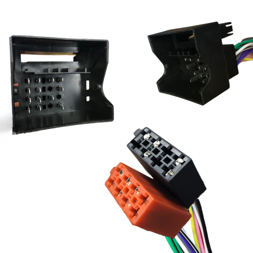 CHICOTE COM CONECTOR ISO PEUGEOT / CITROEN / AUDI / BMW / VW / TIGUAN / JETTA - TODOS ABAIXO DE 2016