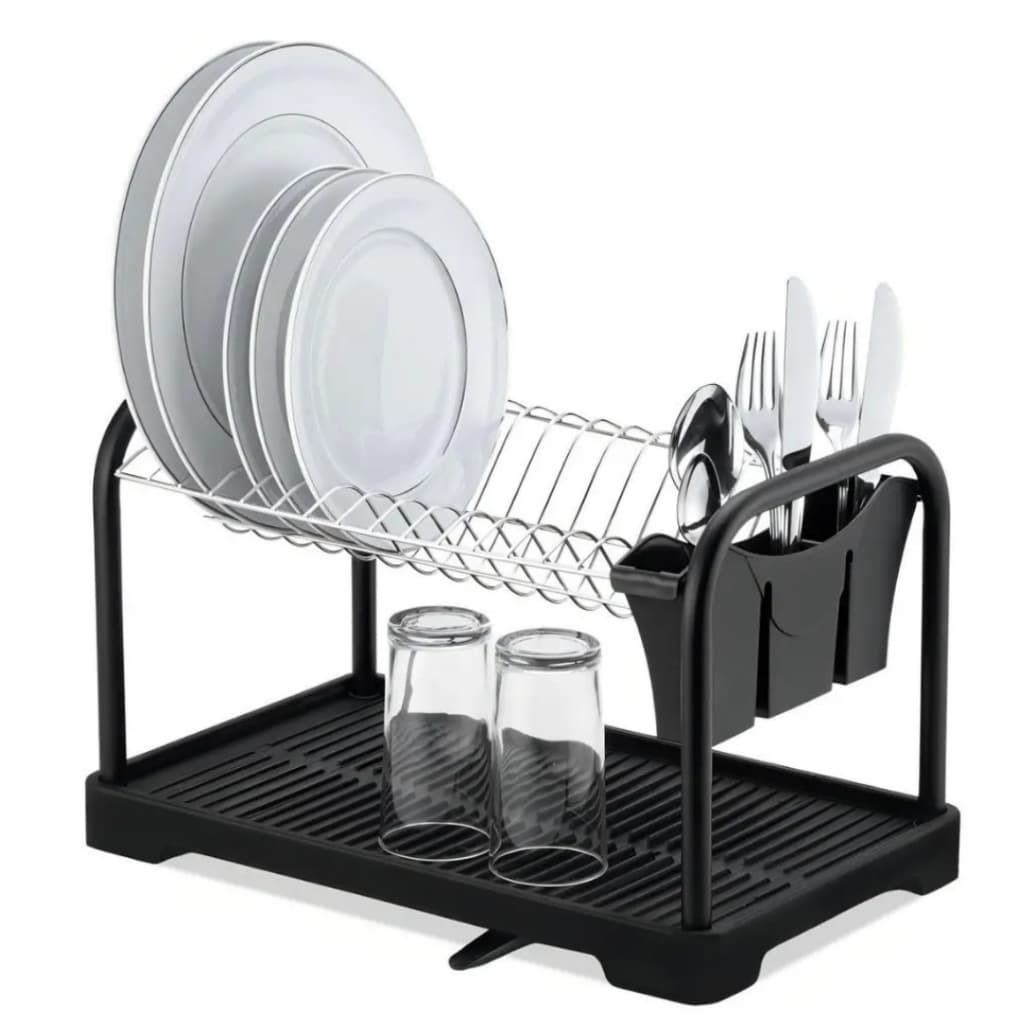 Escorredor De Louça Cromado Black Para Copos Pratos Arthi Cor Preto