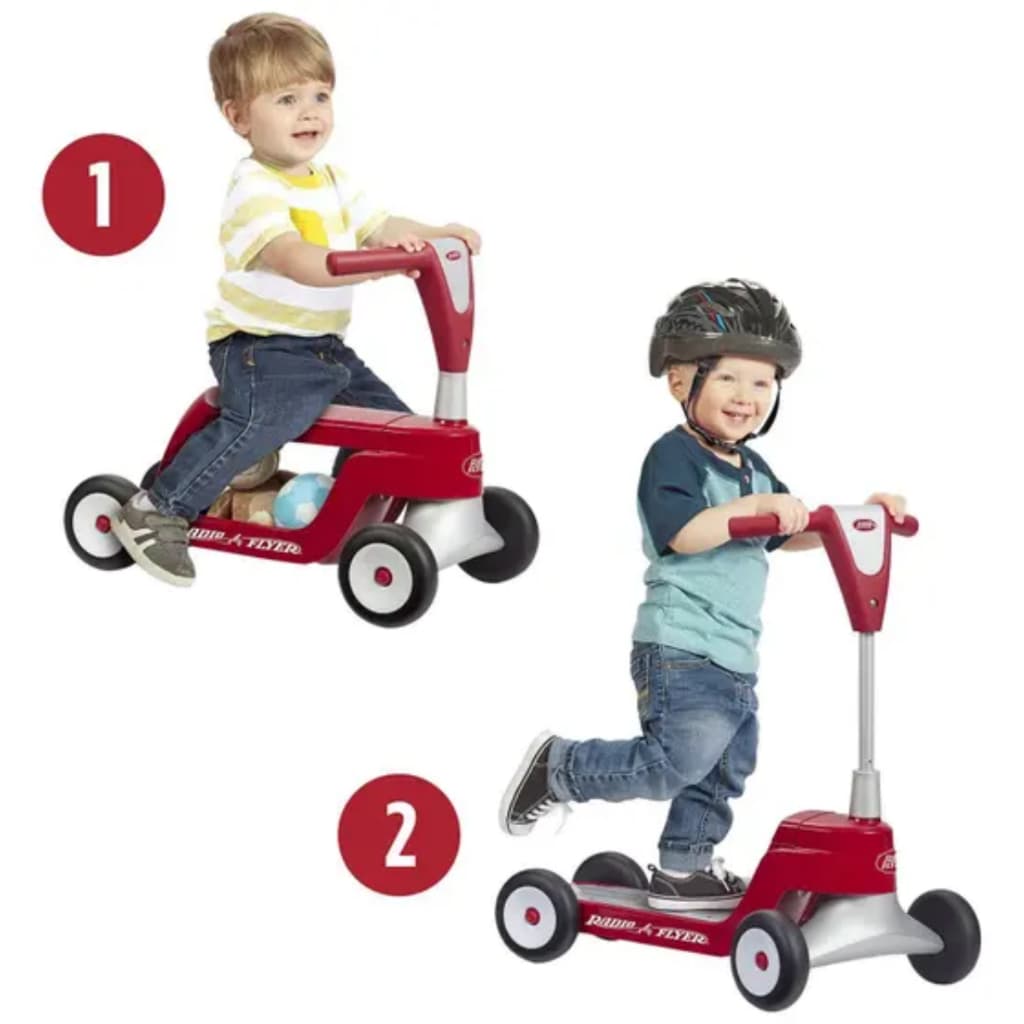 Patinete Infantil Patinete 2 Em 1, Cor Vermelha