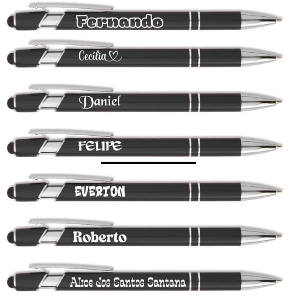 Canetas Touchscreen  Personalizadas Premium Tinta Azul Kit com 12 unidades