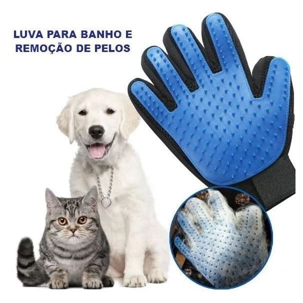 Luva Tira Pelos para Cães e Gatos – Remove Pelos Soltos e Faz Carinho