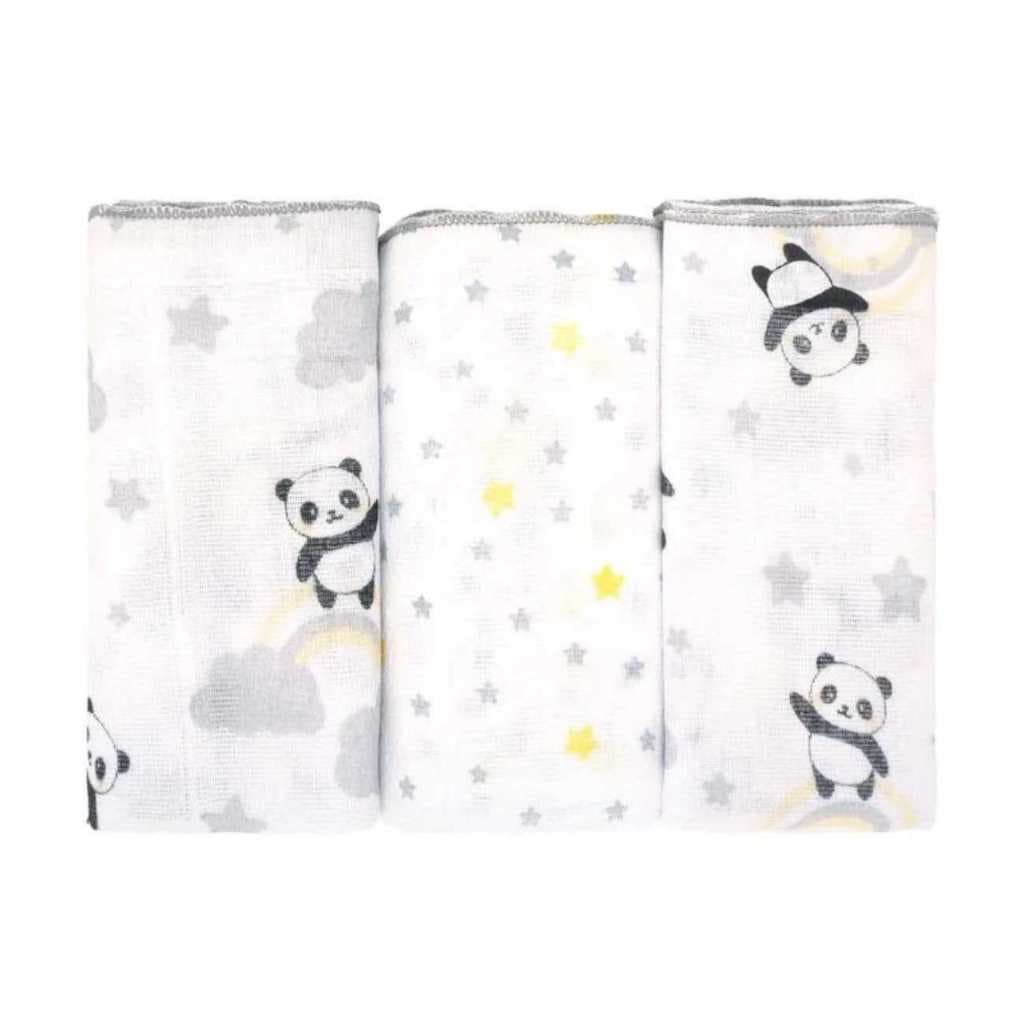 Kit 3 Fraldinhas de Boca Tecido Duplo Incomfral Estampas Diversas Com ou Sem Nome Bordado