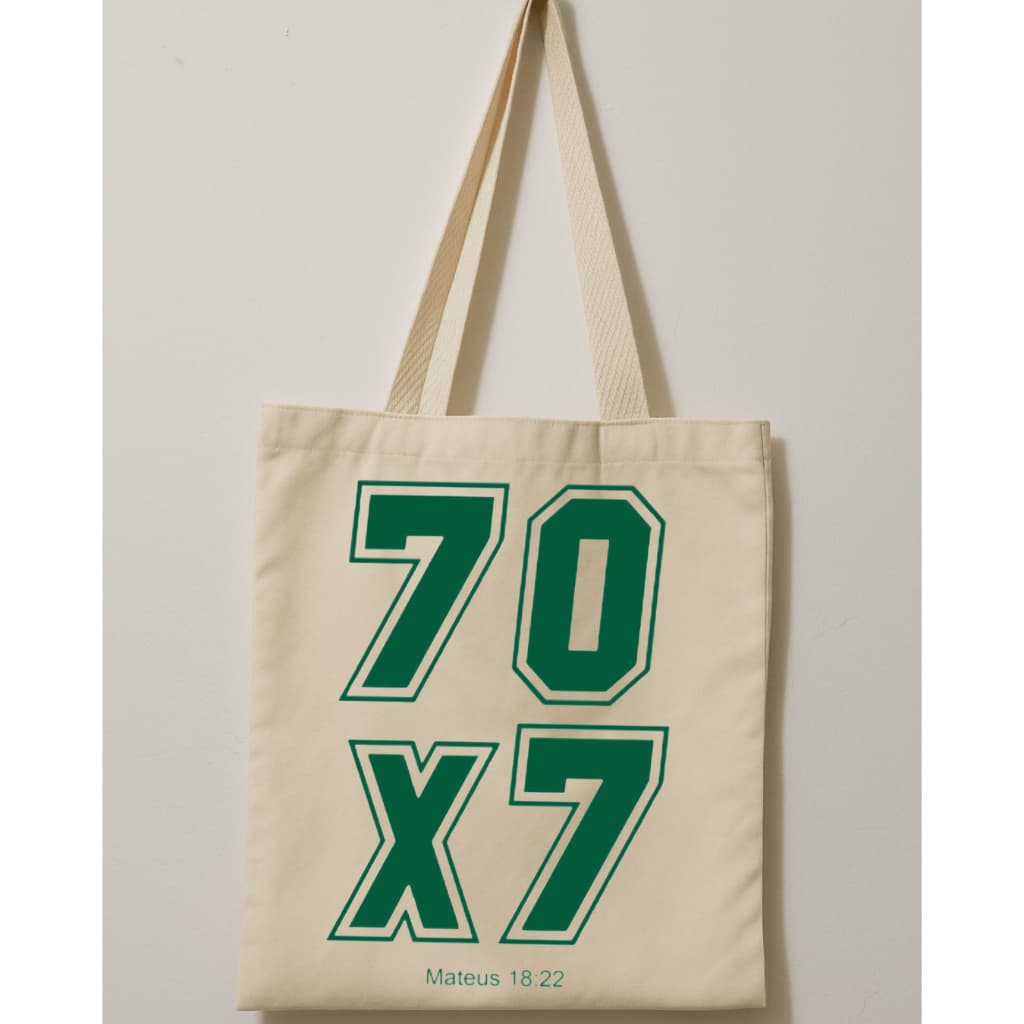 Ecobag Jesus Vibes – 70x7 | Bolsa Cristã 30x30 cm Percali | Gospel | Perdão | Ecológica | Evangélica