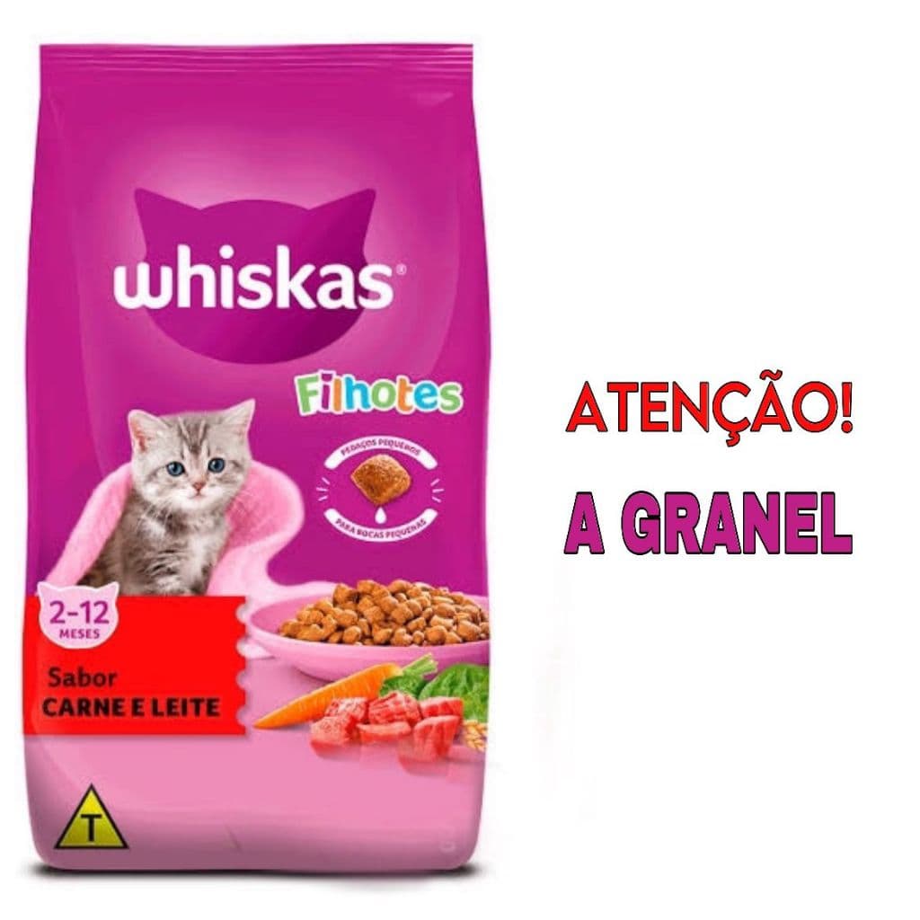Ração Whiskas Premium Para Gatos Filhotes Sabor Carne - A granel