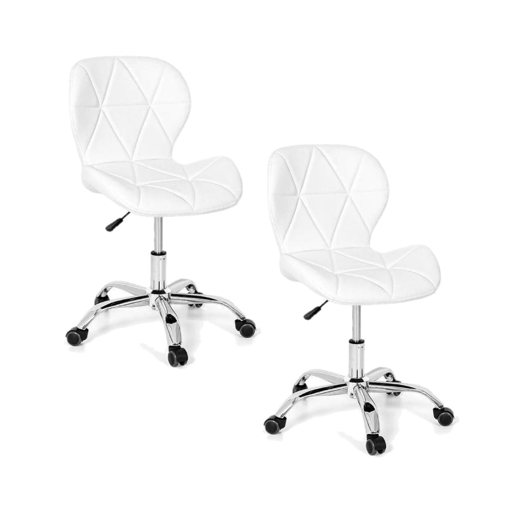 Kit 2 Cadeiras 2 Slim Office Mocho Charles Eames Eiffel Giratória Estofada Cromada