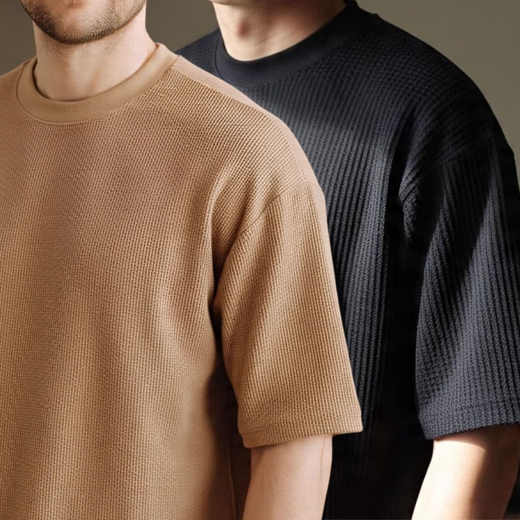 Kit 2 Camisa Oversized Texturizada RelaxMax Masculina Casual