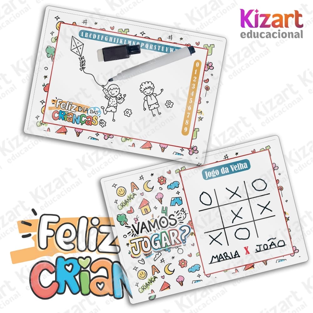 Lousa Mágica + Caneta Com Apagador Lembrancinha Festa Infantil Tema Dia Das Crianças
