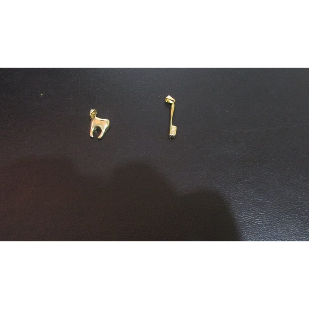 Pingente dentista Escova de Dente e dente bijuteria odontologia enfeite sem cordão