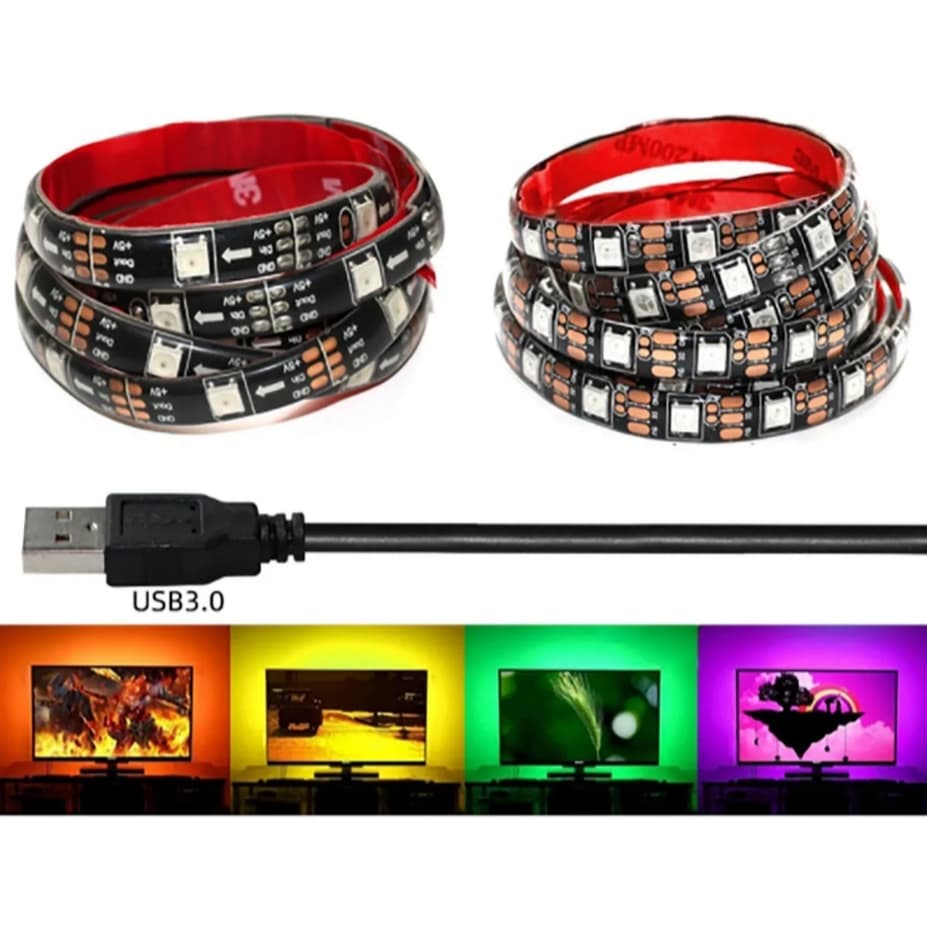 Fita Led Rgb Usb  2m Tv Led 5v